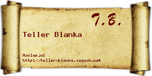 Teller Blanka névjegykártya